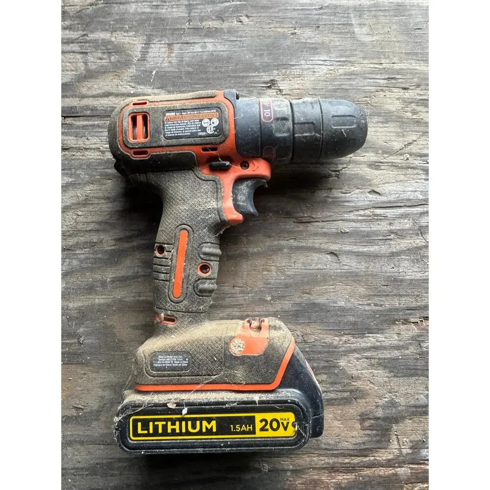 Black+Decker 20V MAX Cordless Drill Driver w/ 1.5Ah Lithium Battery Works